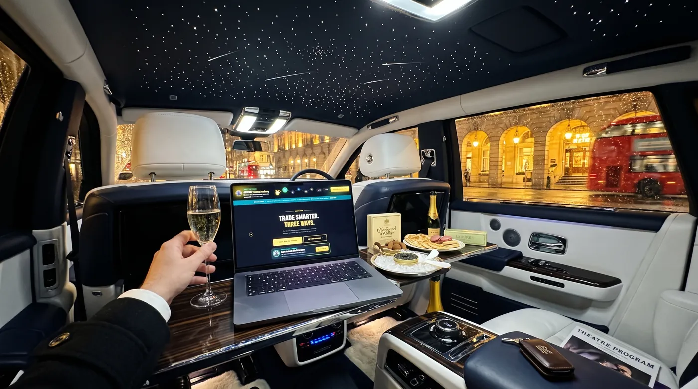 Laptop with the RedPillPips website open in Mayfair, London